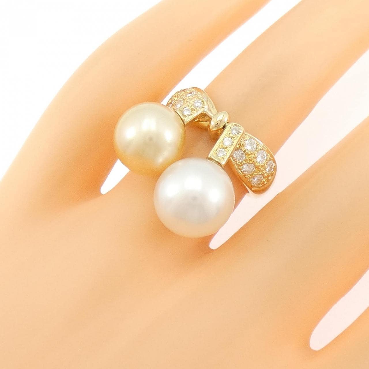 K18YG 白蝶パール リング