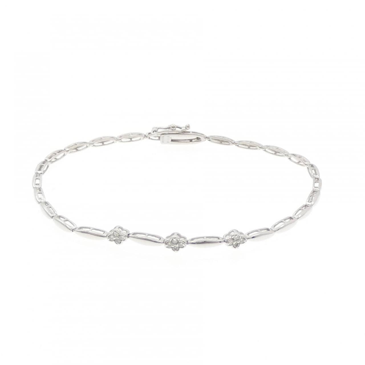 K18WG ダイヤモンド ブレスレット 0.12CT