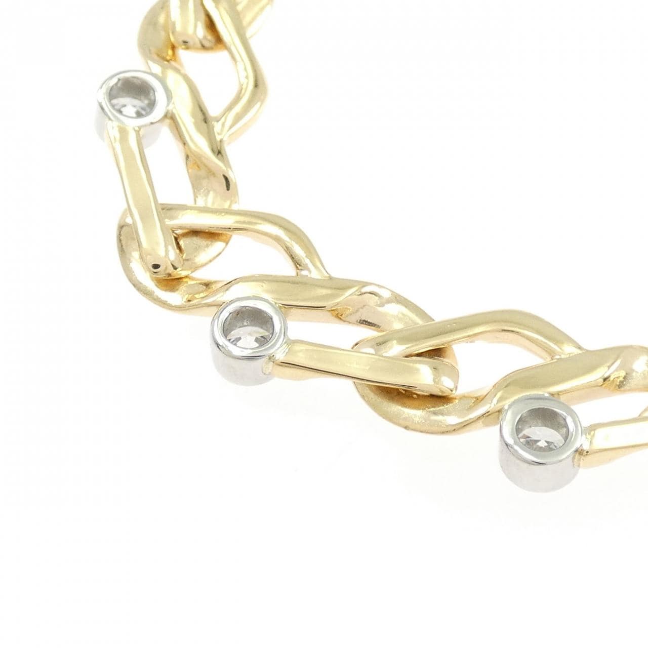 K18YG/PT850 ダイヤモンド ネックレス 1.10CT