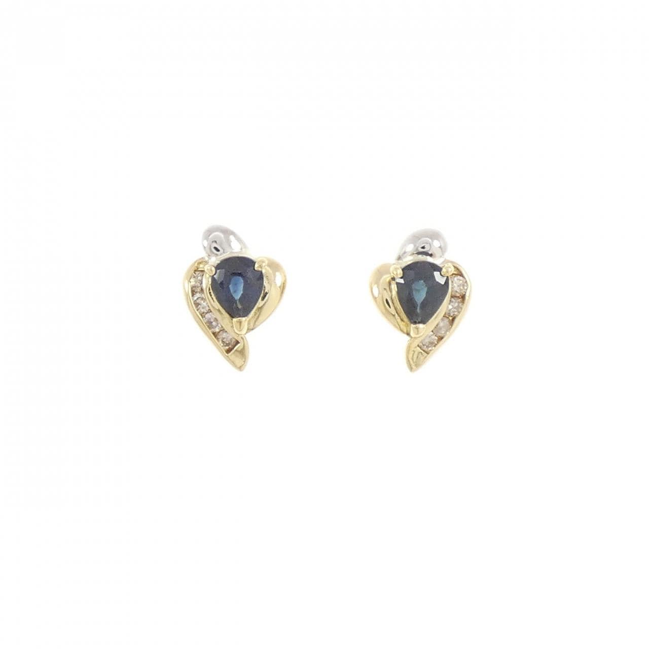 K18YG/PT850 サファイヤ ピアス 0.81CT