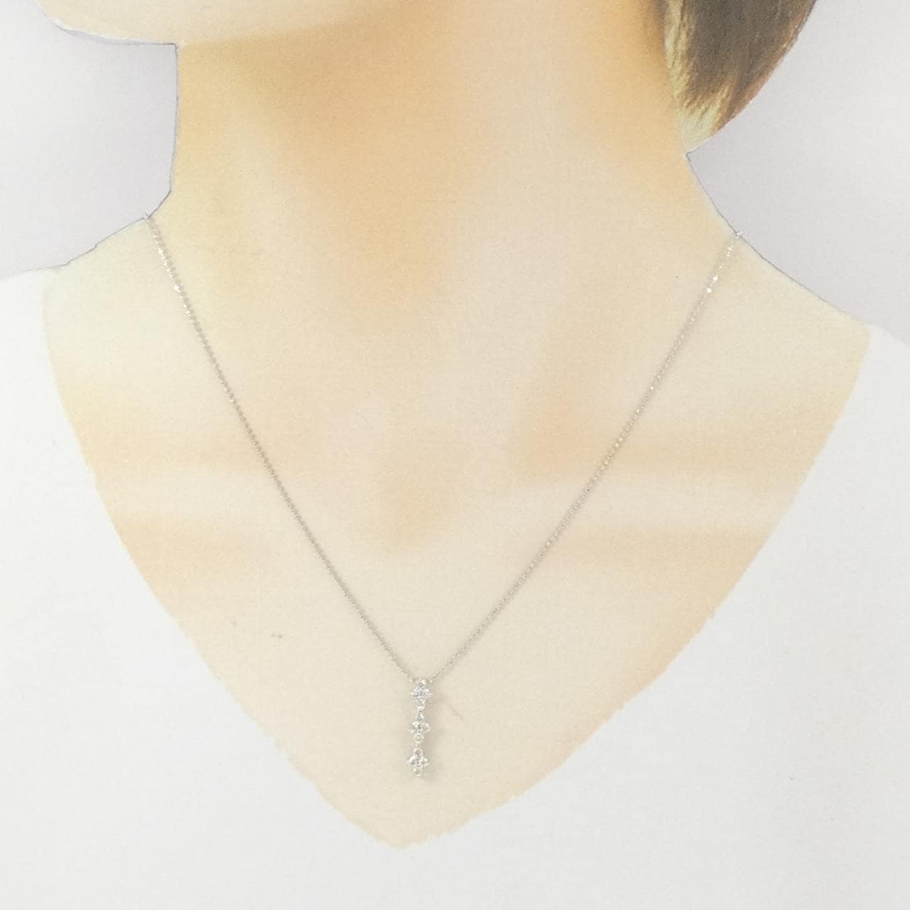 K18WG ダイヤモンド ネックレス 0.32CT