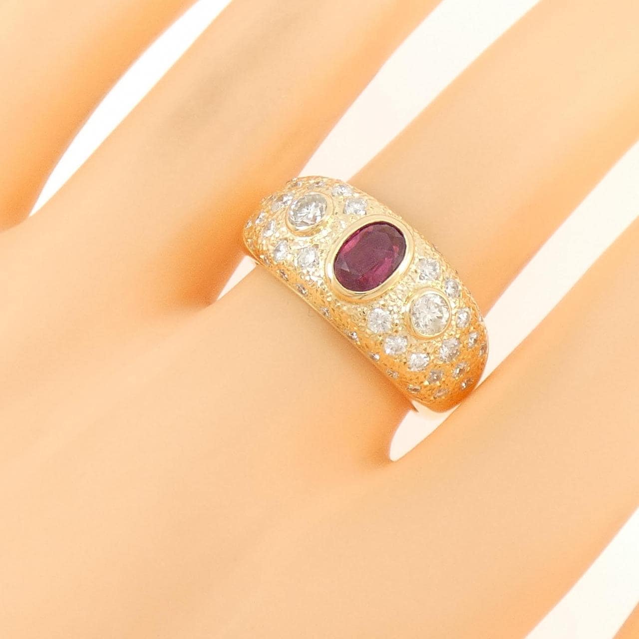 K18YG ルビー リング 0.63CT