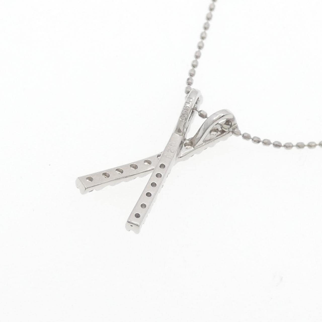 PT950/PT850 クロス ダイヤモンド ネックレス 0.20CT
