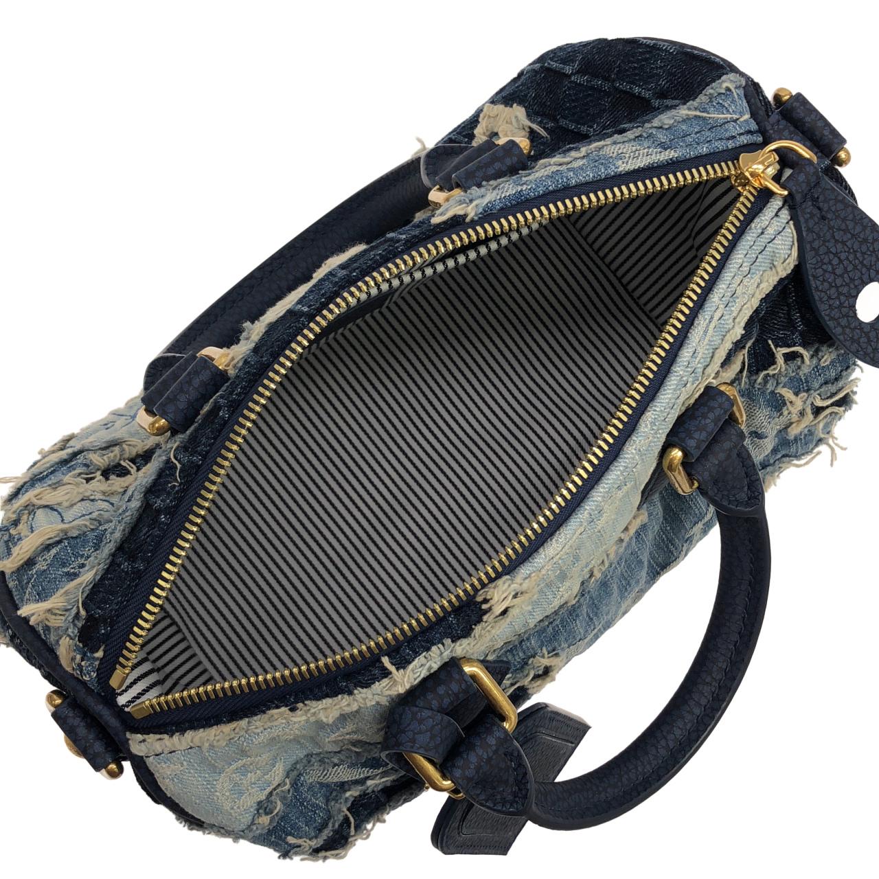 ルイヴィトン デニム ボロ ランドスケープ スピーディ バンドリエール 25cm M15276 ボストンバッグ