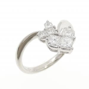 K18WG ハート ダイヤモンド リング 0.81CT