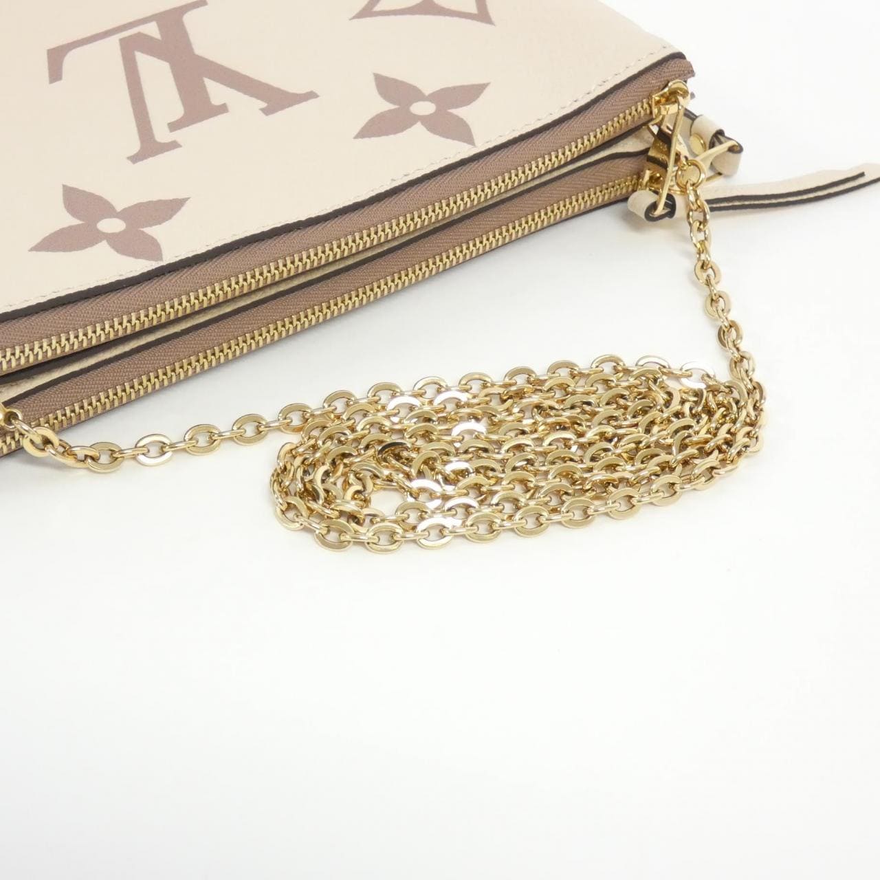 LOUIS VUITTON雙色Monogram Empreinte Pochette 雙拉鍊 M80084 單肩包