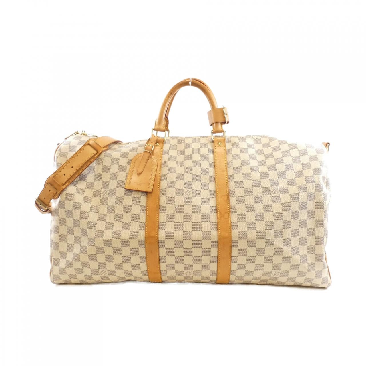 LOUIS VUITTON Damier Azur Keepall Bandouliere 55 厘米 N41429 波士顿包