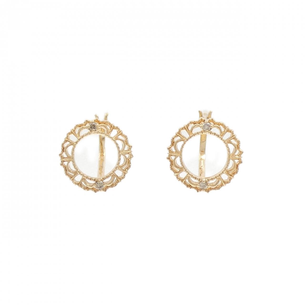 アガット ダイヤモンド ピアス 0.02CT