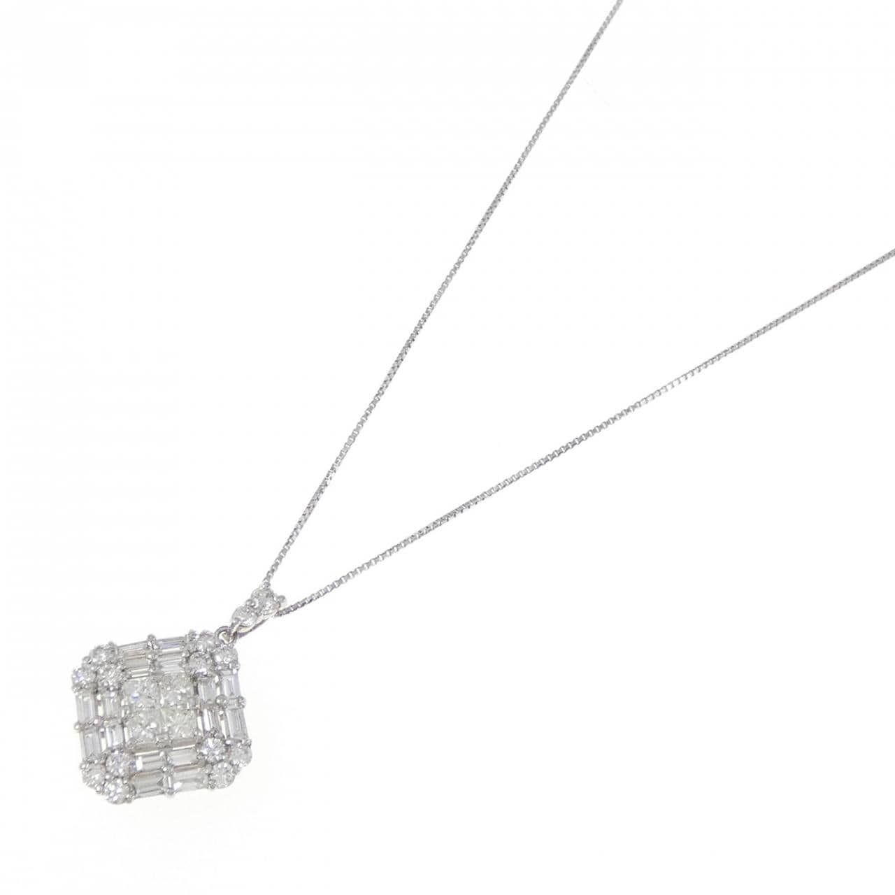 【新品】PT900/PT850 ダイヤモンド ネックレス 1.00CT
