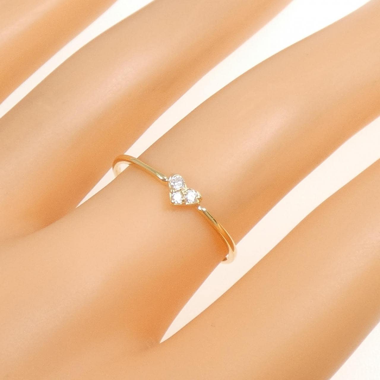 【再加工款】K18YG心形鑽石戒指 0.05克拉