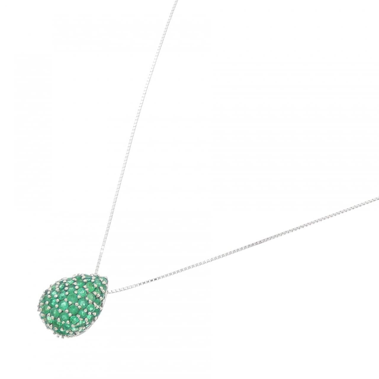 K18WG エメラルド ネックレス 0.98CT