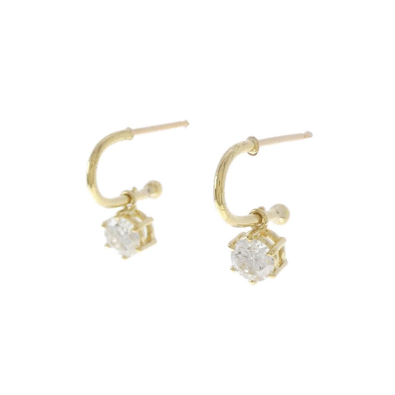 K18YG ダイヤモンド ピアス 0.305CT 0.335CT H SI1 VG