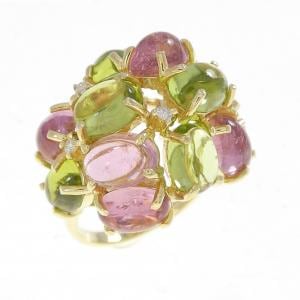 K18YG カラーストーン リング