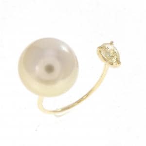 K18YG 白蝶パール リング 10.6mm