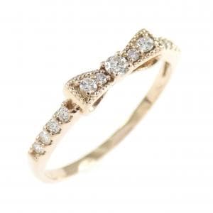 K18PG リボン ダイヤモンド リング 0.16CT