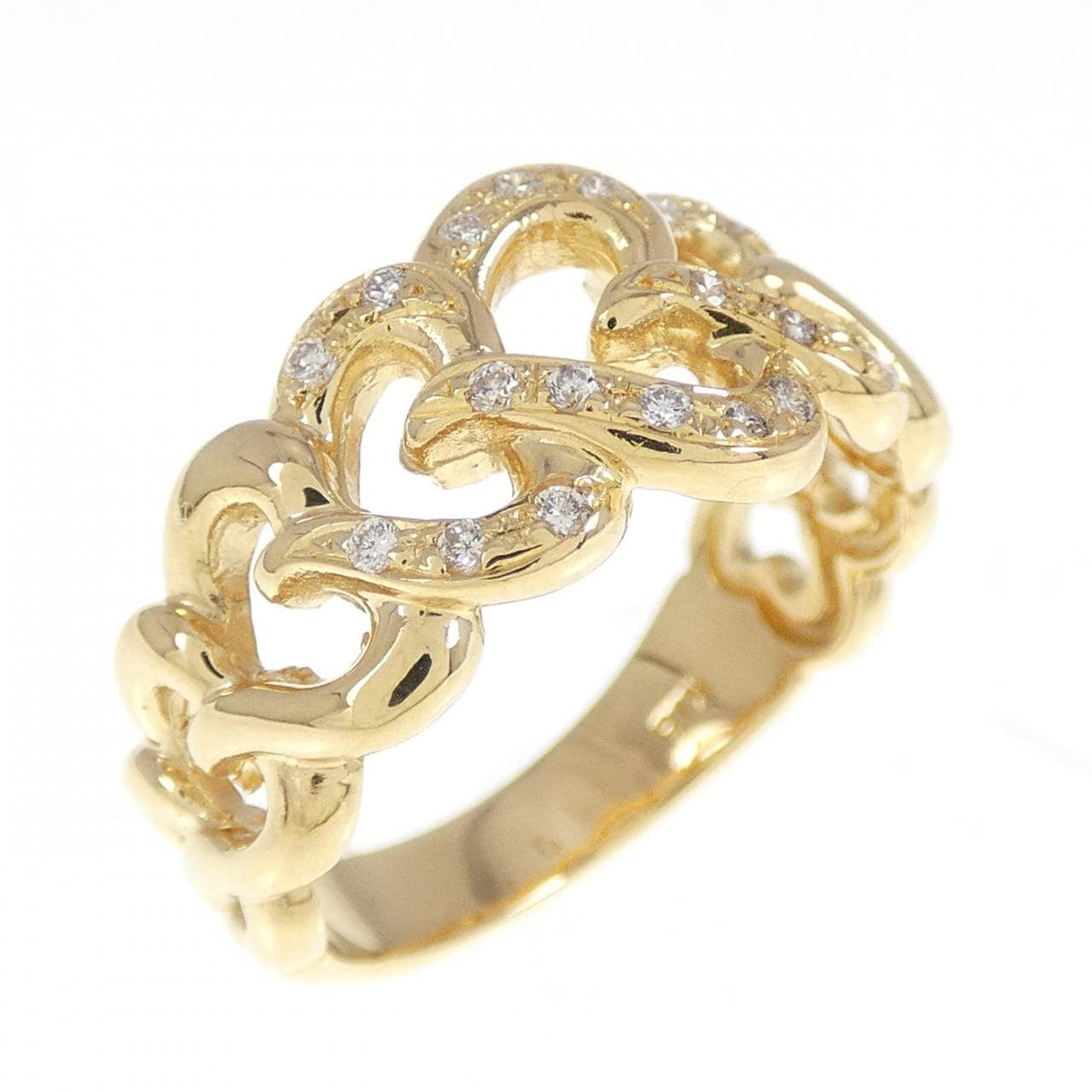 K18YG ハート ダイヤモンド リング 0.119CT