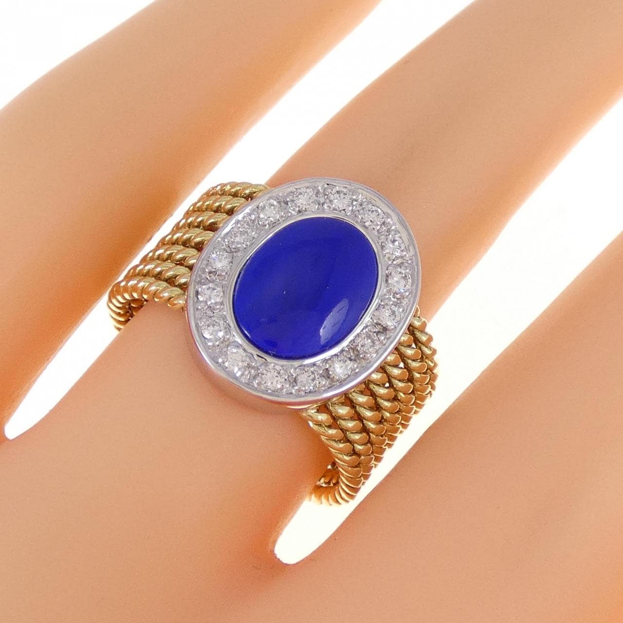 K18YG/K18WG lapis lazuli ring