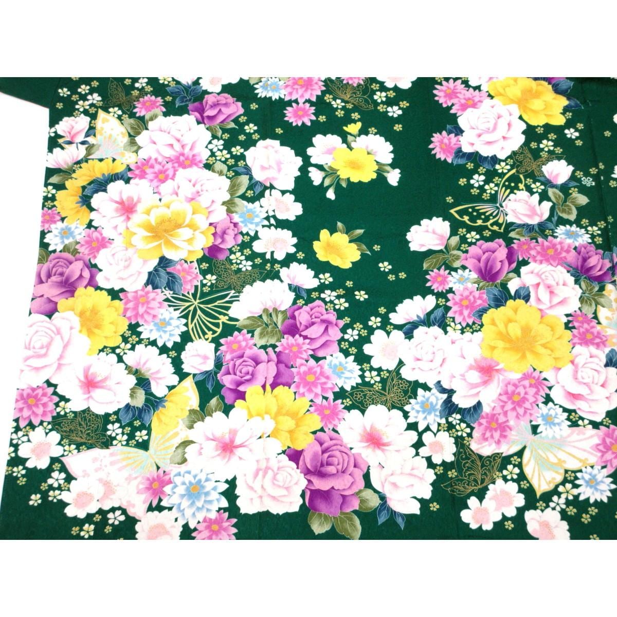 振袖　友禅金彩加工　刺繍入り