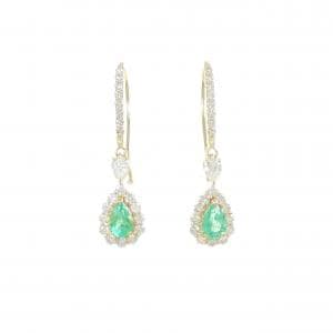 【新品】K18YG エメラルド ピアス 0.39CT