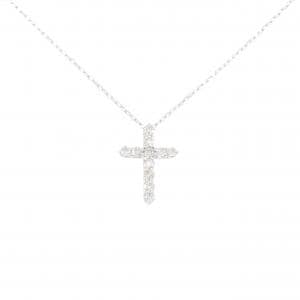 K18WG クロス ダイヤモンド ネックレス 0.50CT