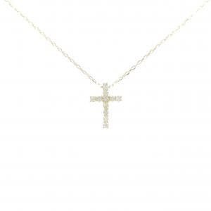 K18YG クロス ダイヤモンド ネックレス 0.17CT