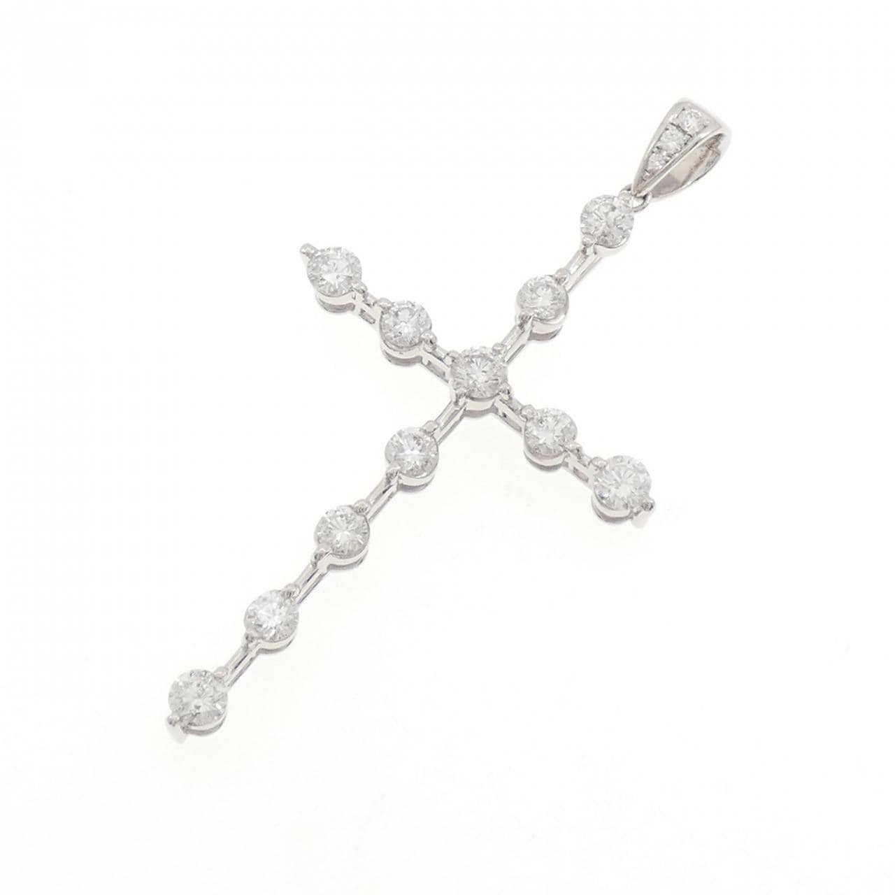 PT900 クロス ダイヤモンド ペンダント 3.02CT