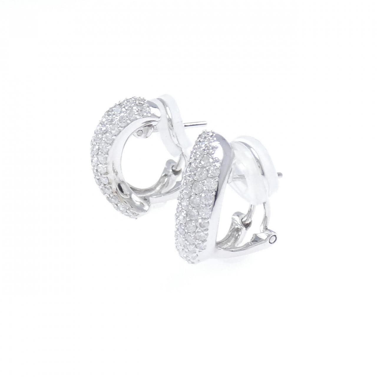 K18WG パヴェ ダイヤモンド ピアス/イヤリング 1.00CT