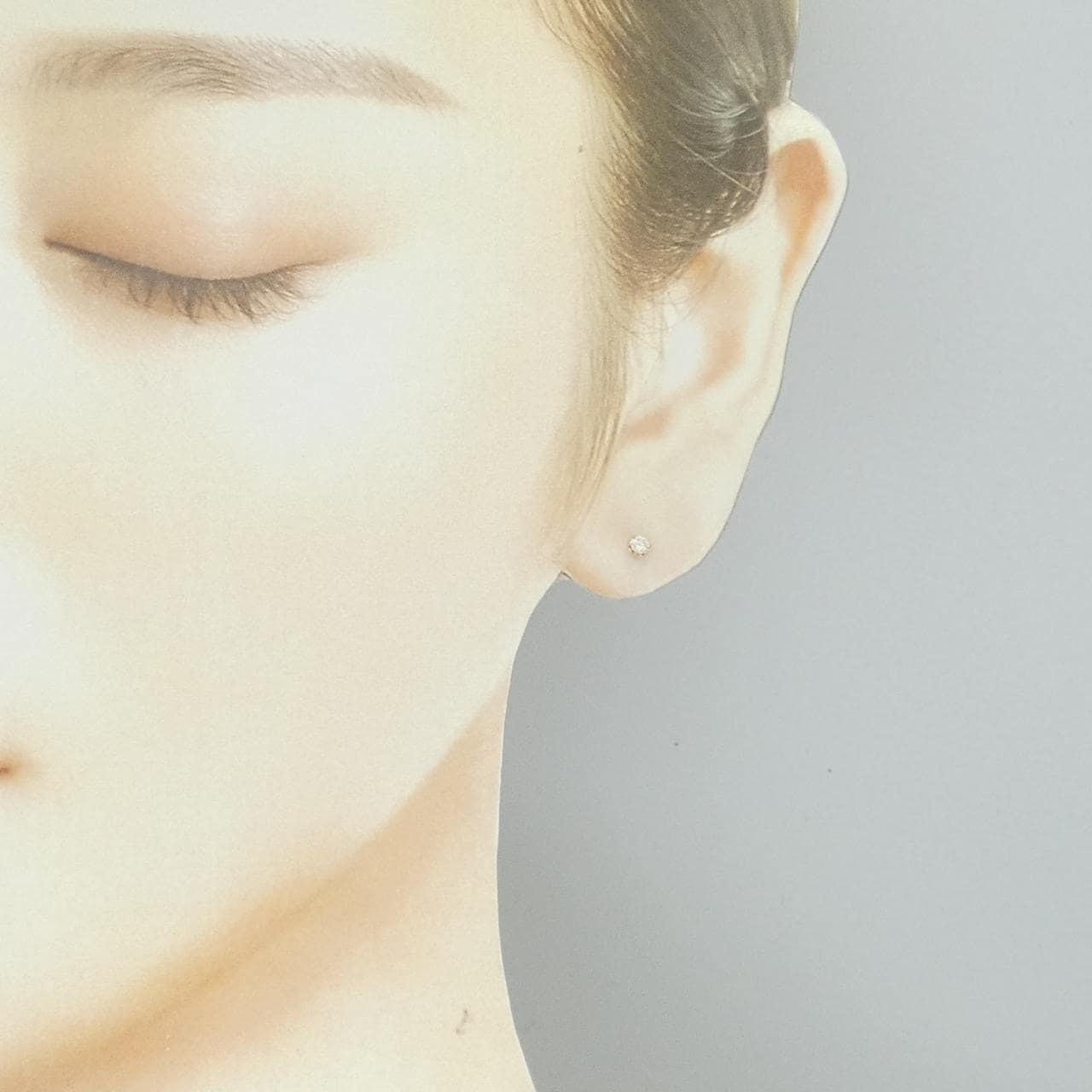 K18YG ソリティア ダイヤモンド ピアス 0.10CT