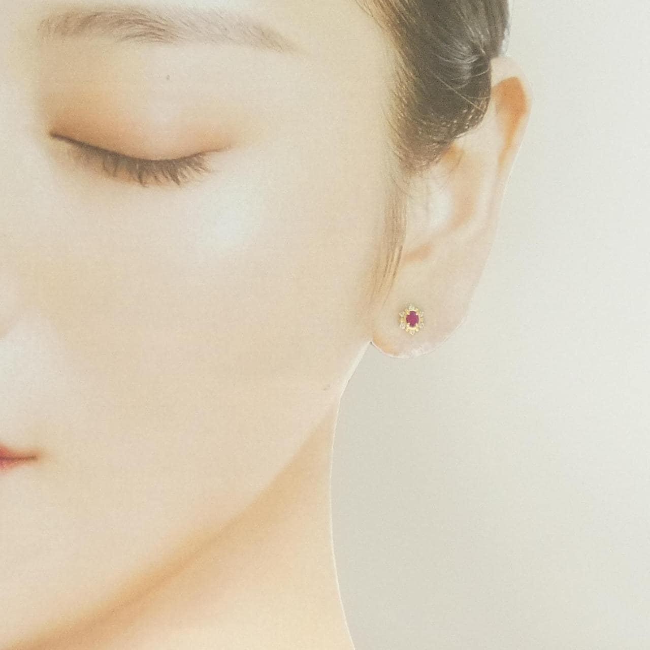 K18YG ルビー ピアス 0.2CT