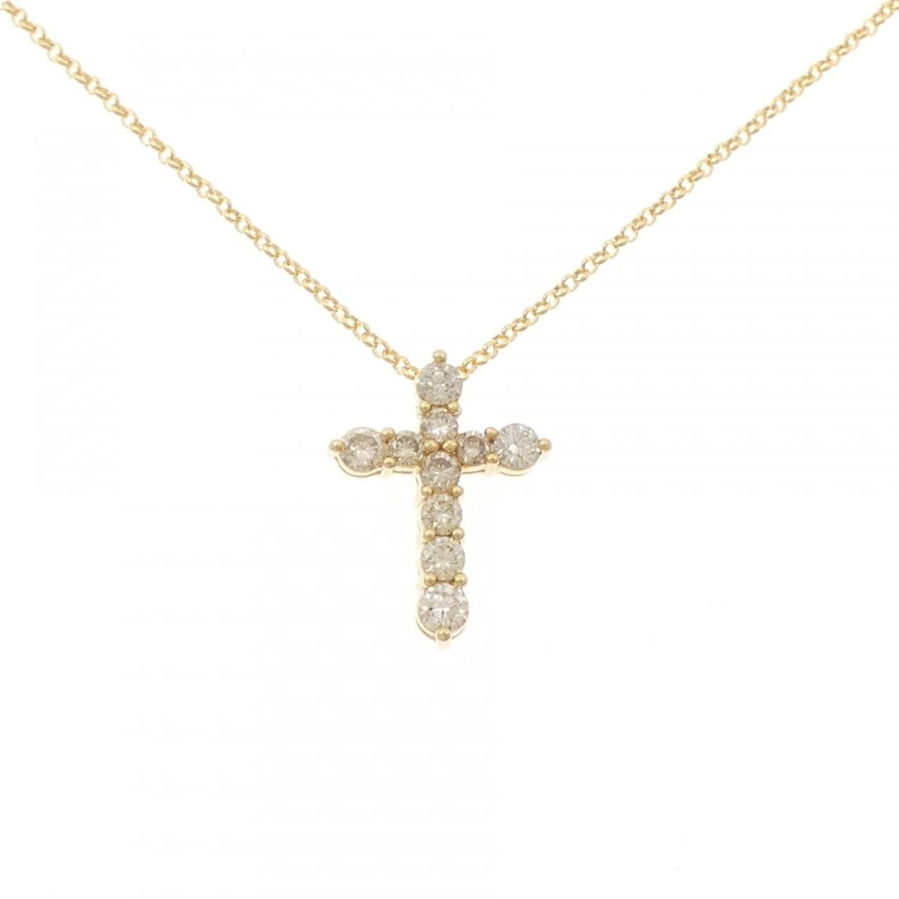 K18YG クロス ダイヤモンド ネックレス 1.00CT