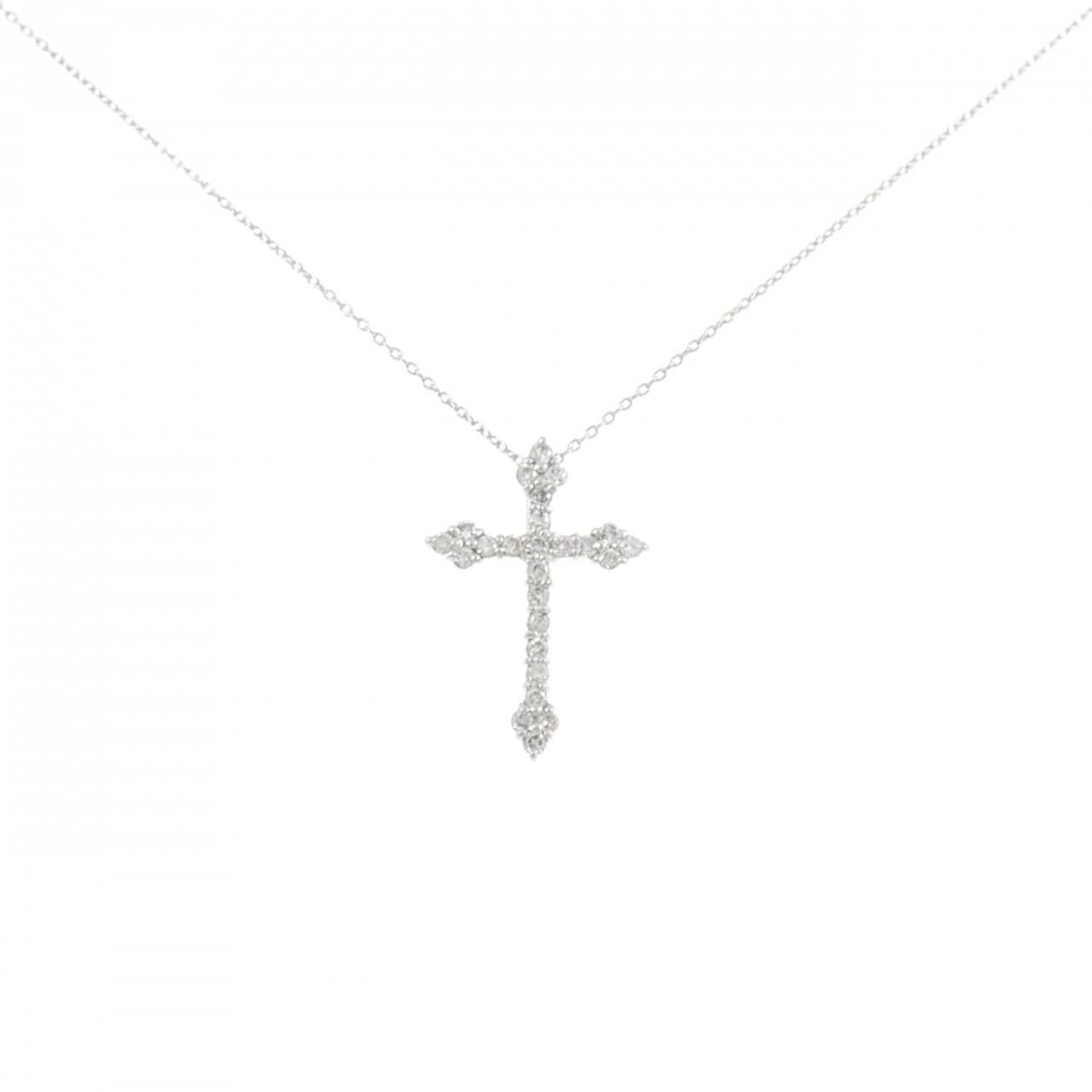 PT900/PT850 クロス ダイヤモンド ネックレス 0.50CT