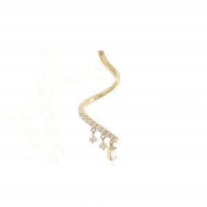 アーカー シャンデリアスウェイツイスト ピアス 0.12CT 片耳