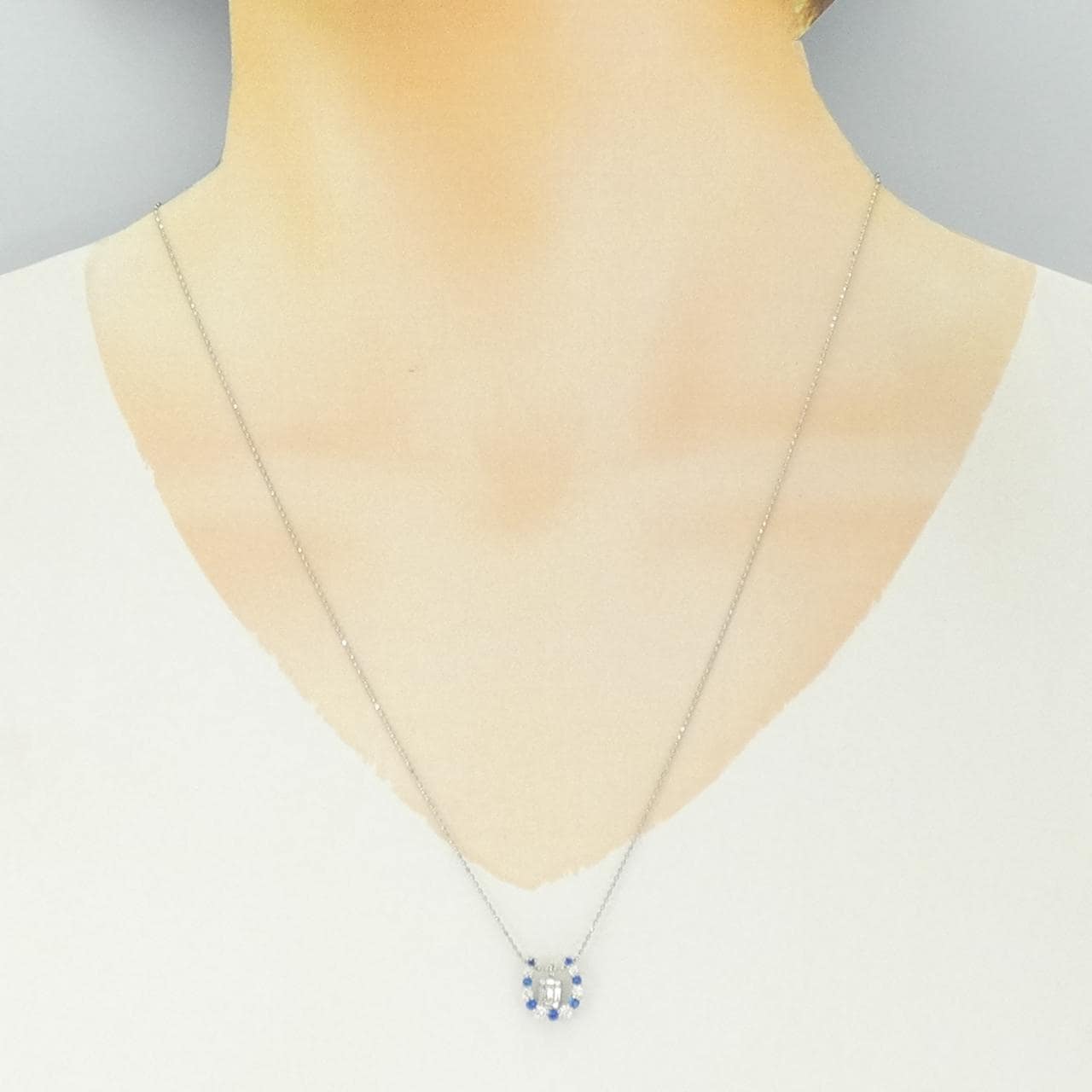 PT950/PT850 アウイナイト ネックレス 0.10CT