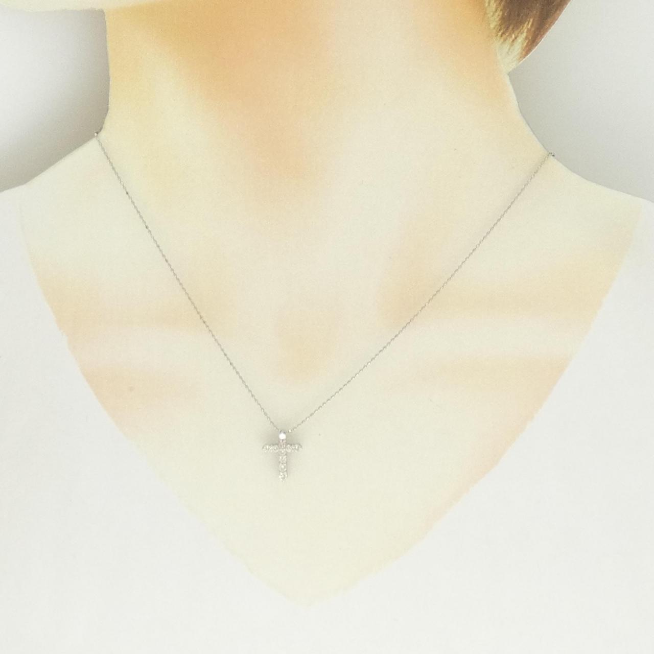 PT900/PT850 クロス ダイヤモンド ネックレス 0.30CT