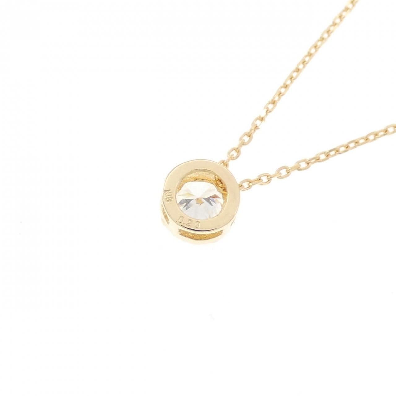 K18YG ソリティア ダイヤモンド ネックレス 0.20CT
