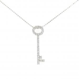K18WG キー ダイヤモンド ネックレス 0.27CT