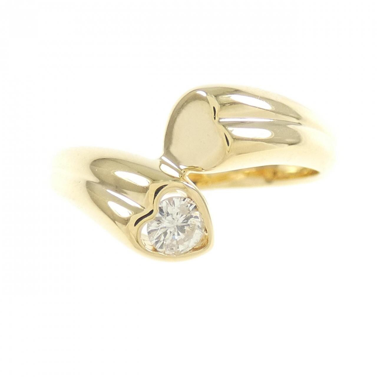 K18YG ハート ダイヤモンド リング 0.13CT