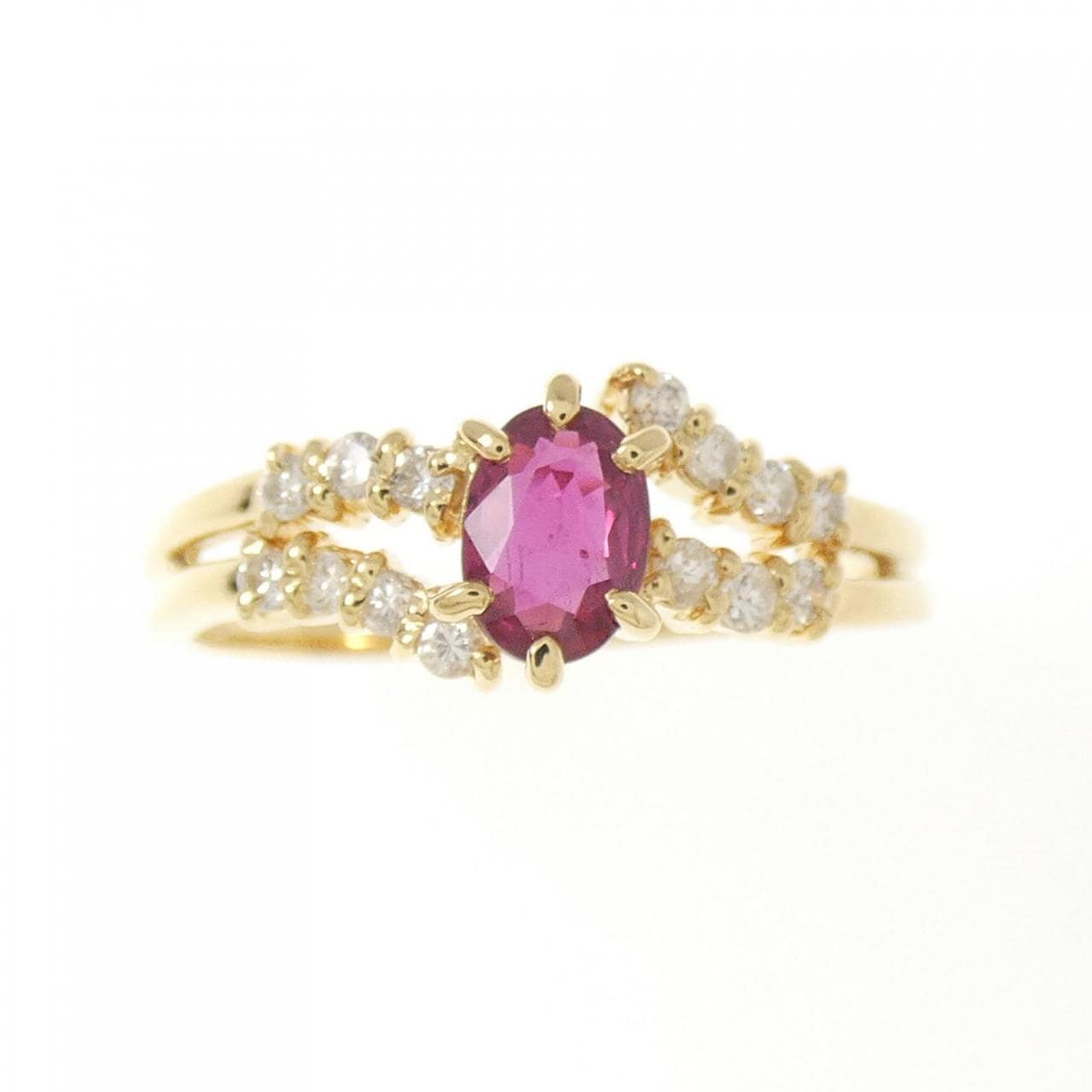 K18YG ルビー リング 0.39CT