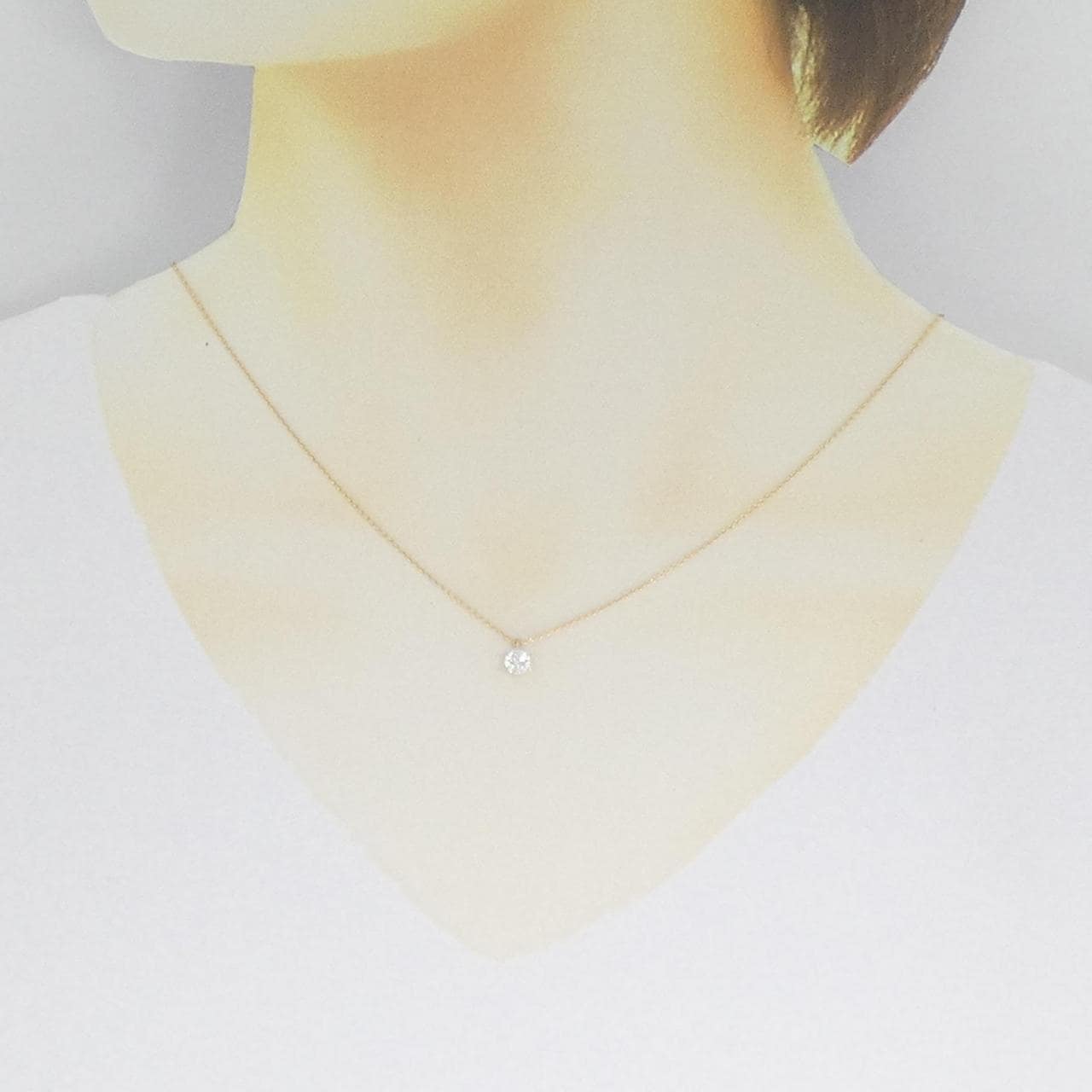 【リメイク】K18YG ダイヤモンド ネックレス 0.310CT G SI1 EXT H&C