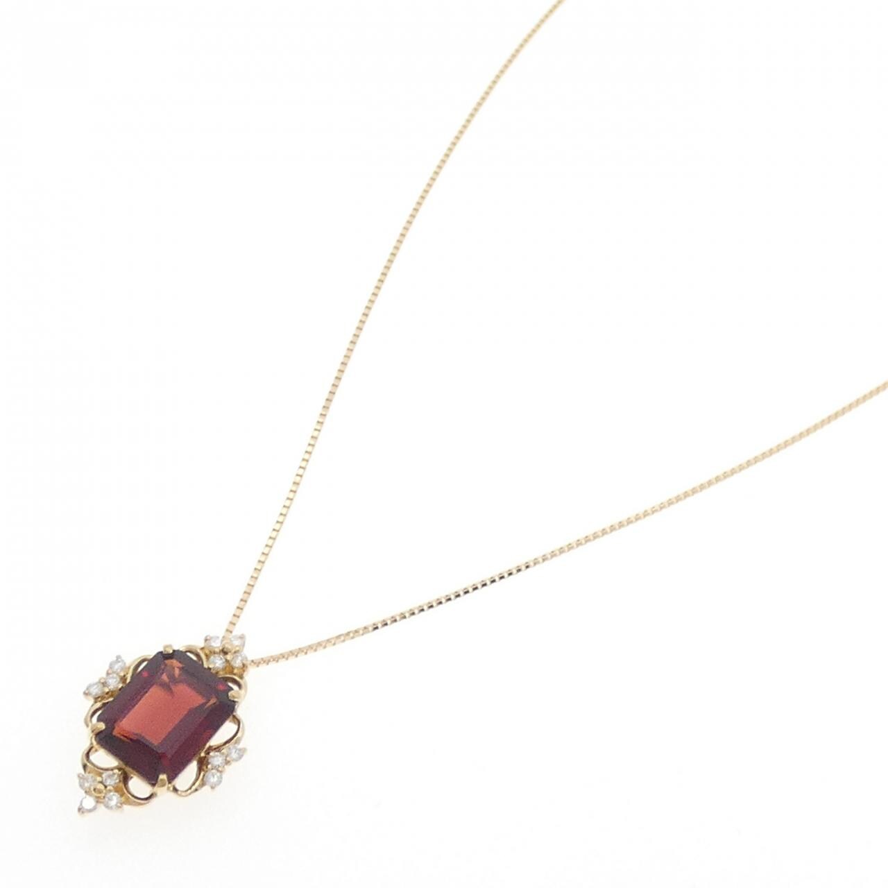 K18YG ガーネット ネックレス 3.37CT