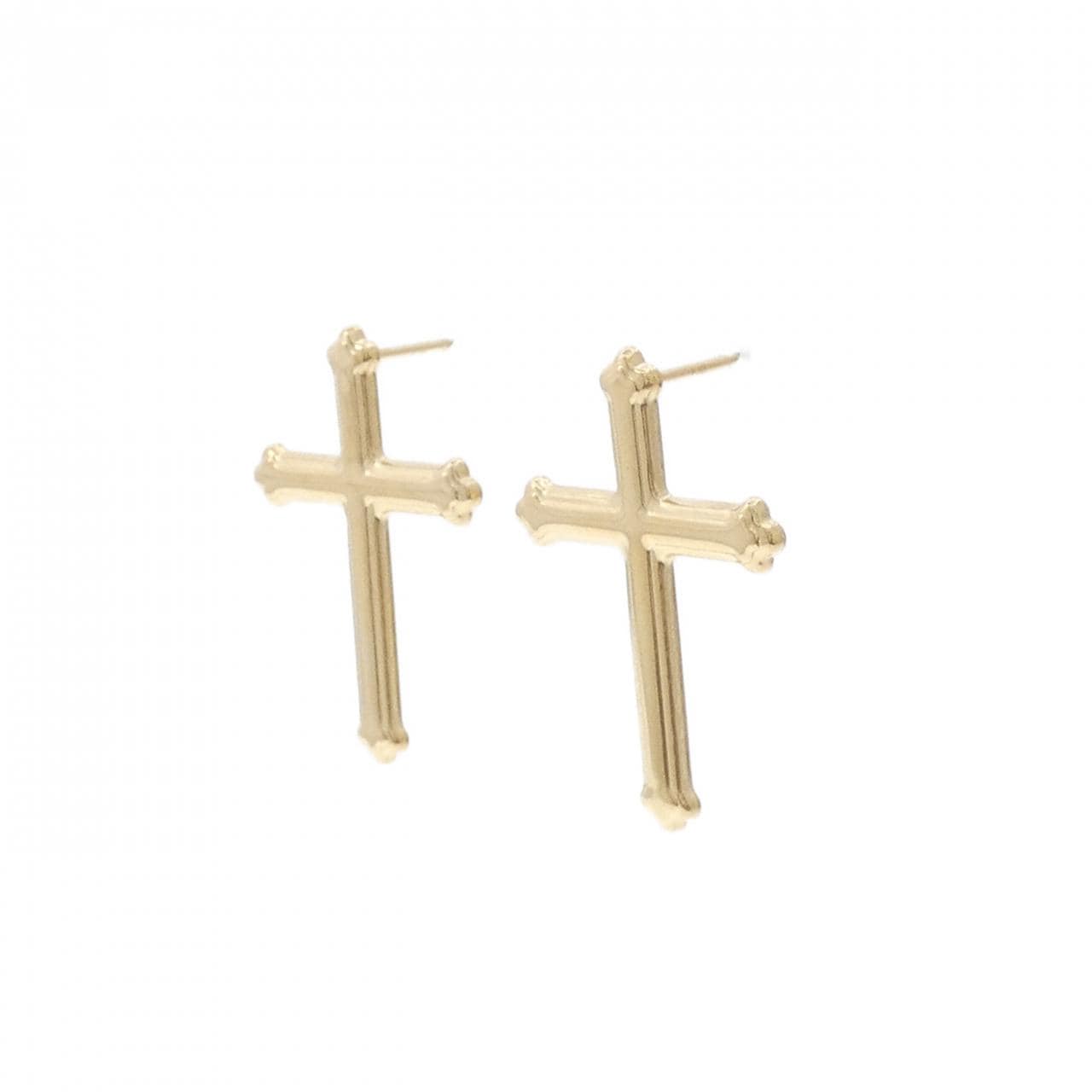 【新品】K18YG クロス ピアス