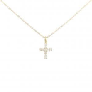 K18YG クロス ダイヤモンド ネックレス 0.10CT