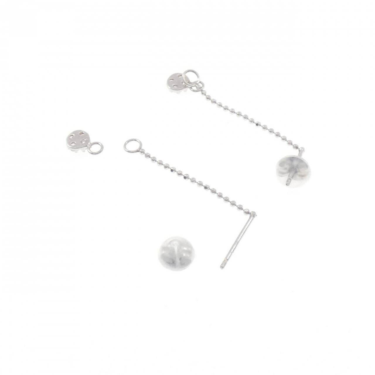 K14WG ダイヤモンド ピアス 0.08CT