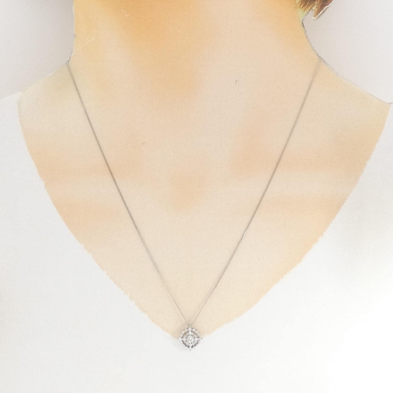 K18WG ダイヤモンド ネックレス 0.35CT