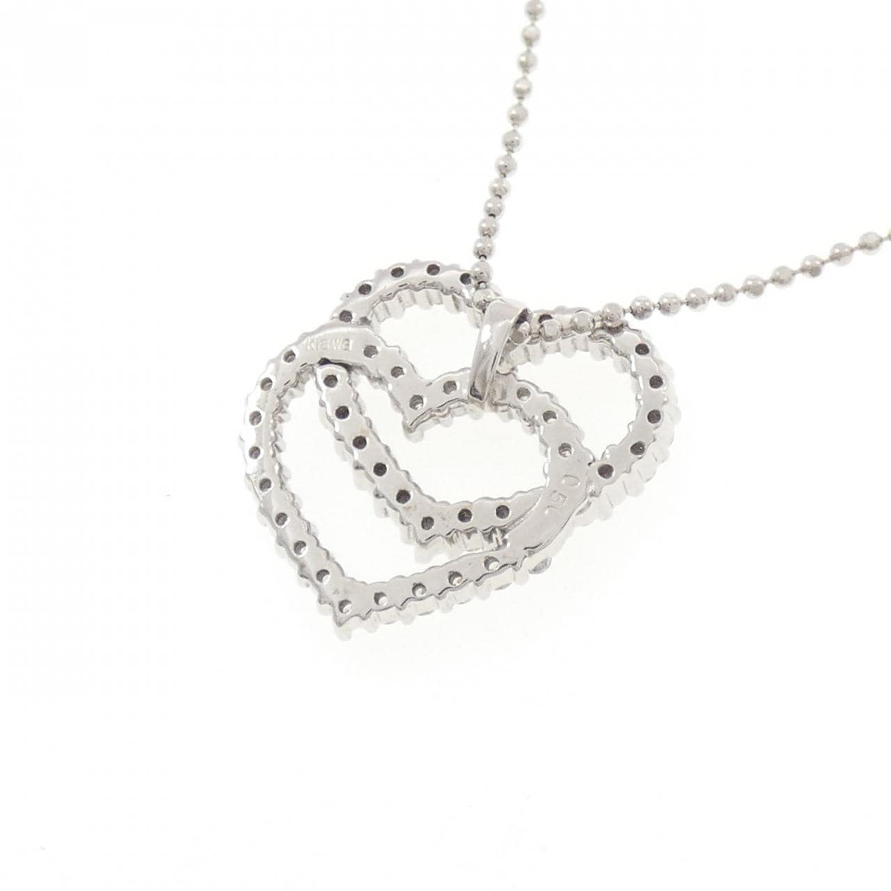K18WG ハート ダイヤモンド ネックレス 0.50CT