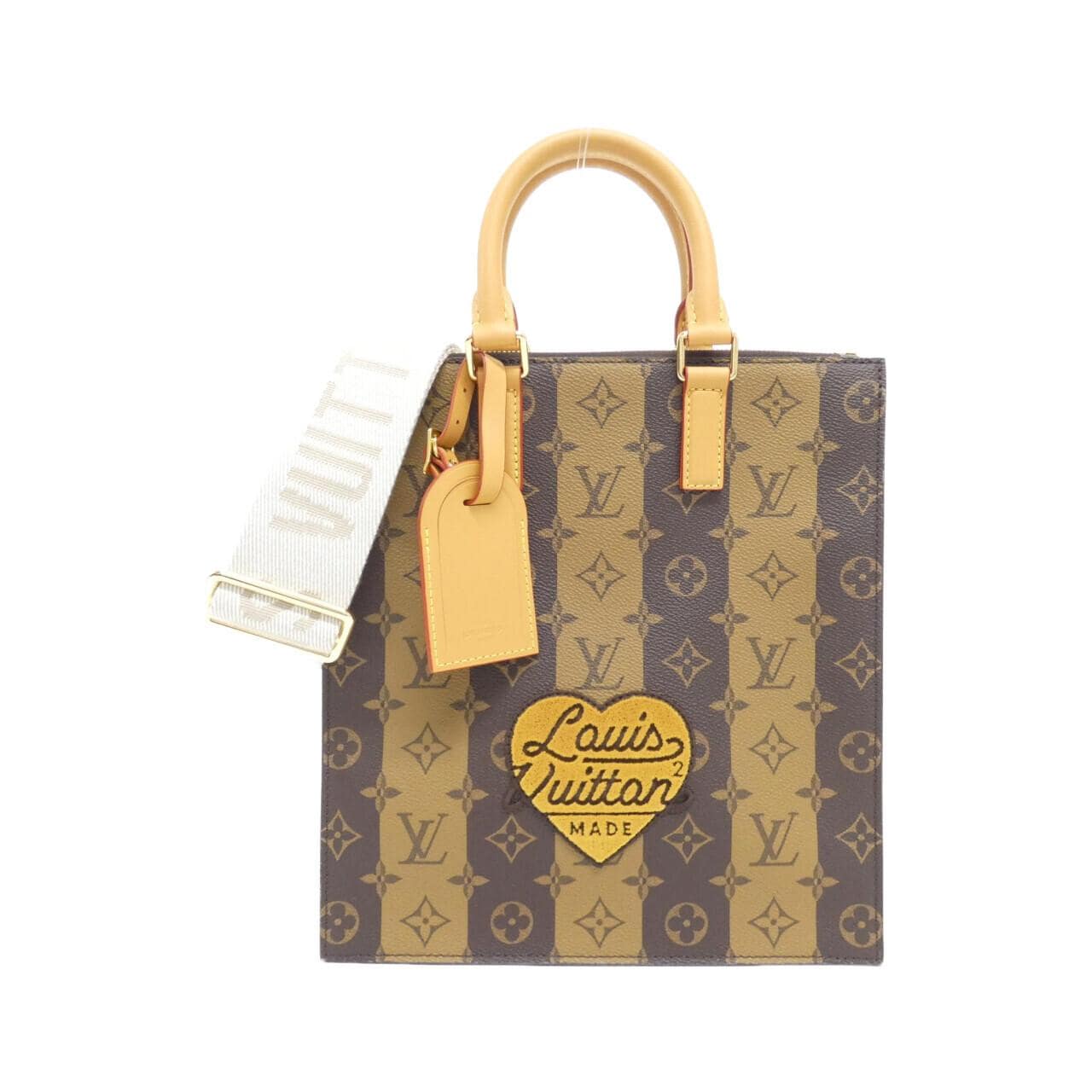 LOUIS VUITTON Monogram條紋（LV Squared）麻袋塑膠郵差包 M45969