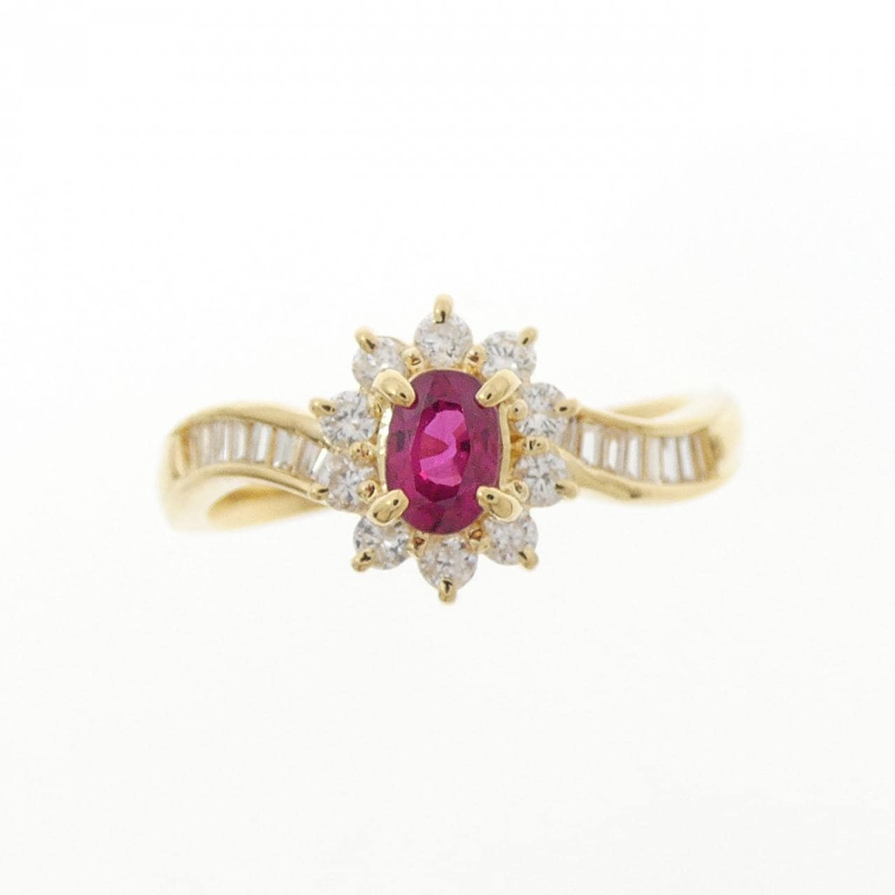 K18YG ruby ring 0.35CT