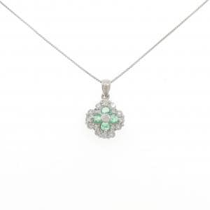 PT900/PT850 エメラルド ネックレス 0.46CT