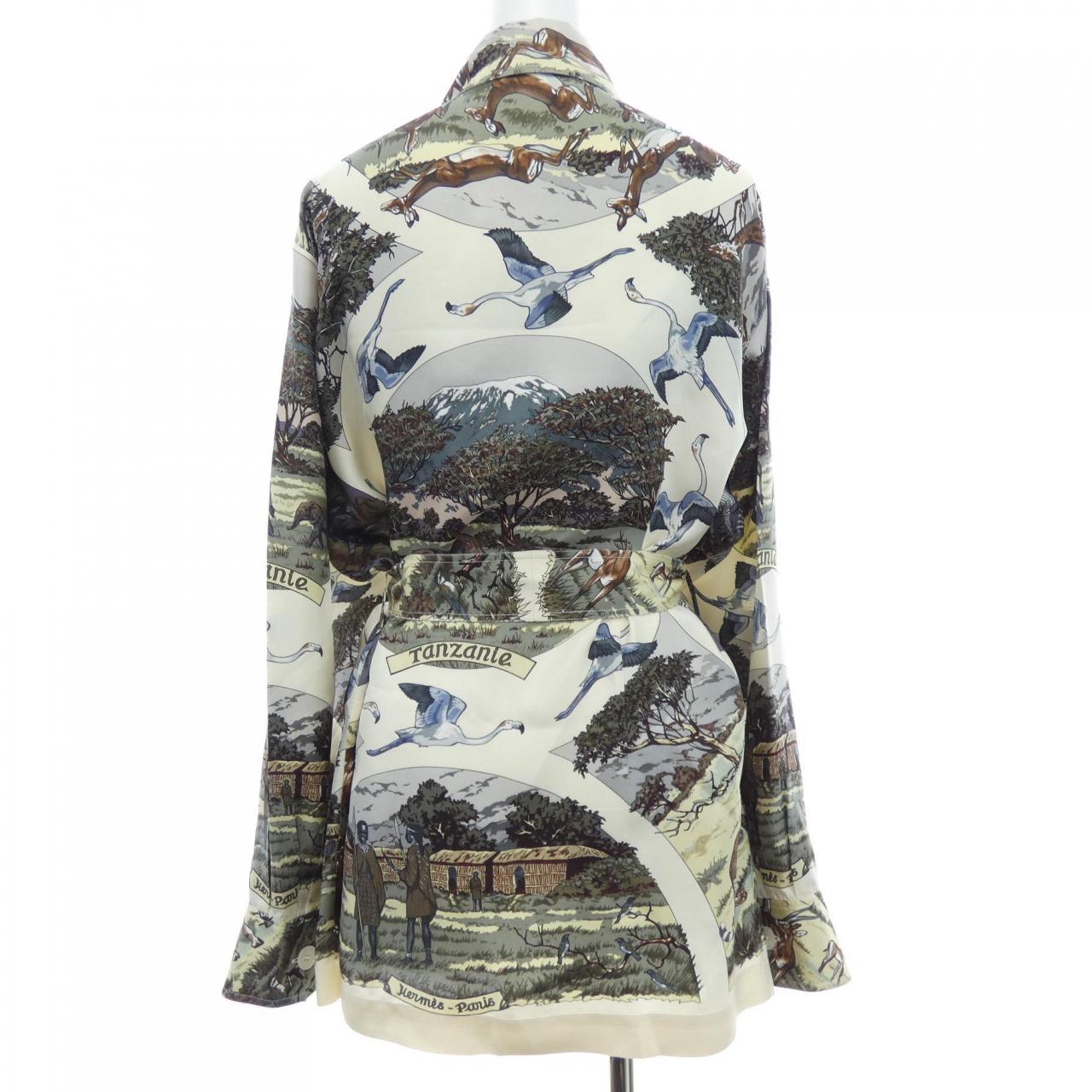 【ヴィンテージ】エルメス HERMES TANZANIE ツイルレーヌ. シャツ