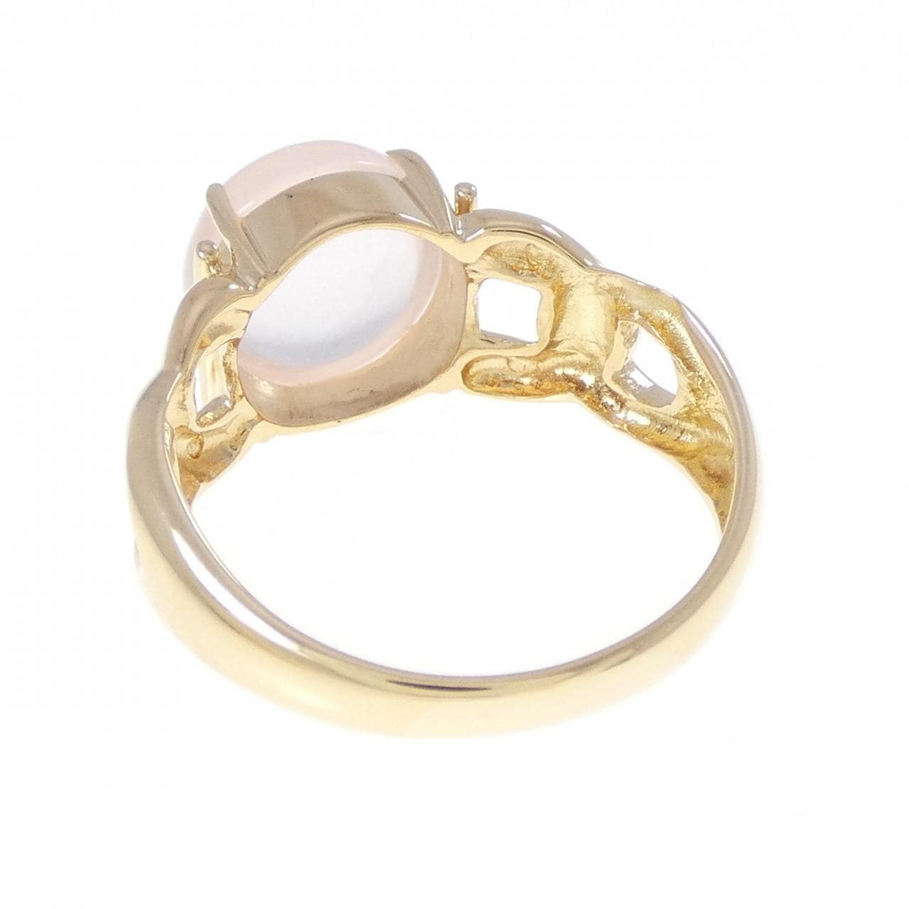 K18YG ローズクオーツ リング